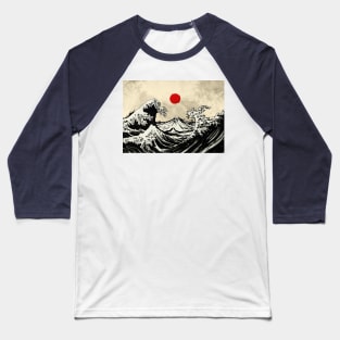 Hokusai waves sumi e style Baseball T-Shirt